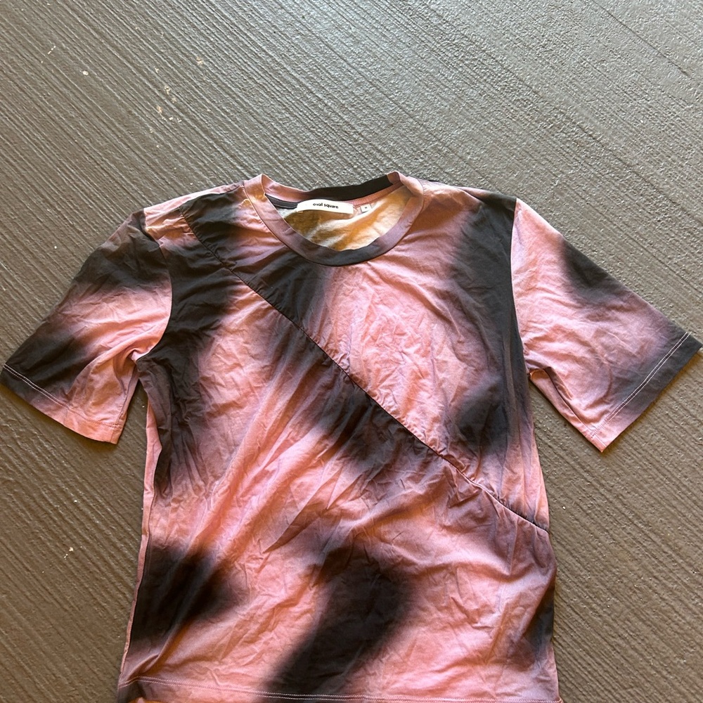 Oval square Gray and Purple T-Shirt
